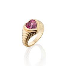Eden Love Signet Pinky Ring with Pink Tourmaline