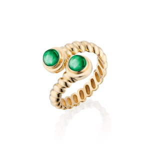 Eden Moi & Toi Ring with Emeralds