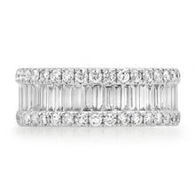 Diamond Baguette Eternity Band Ring with Diamond Frame