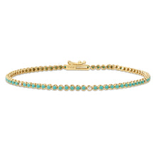 Turquoise & Diamond Tennis Bracelet
