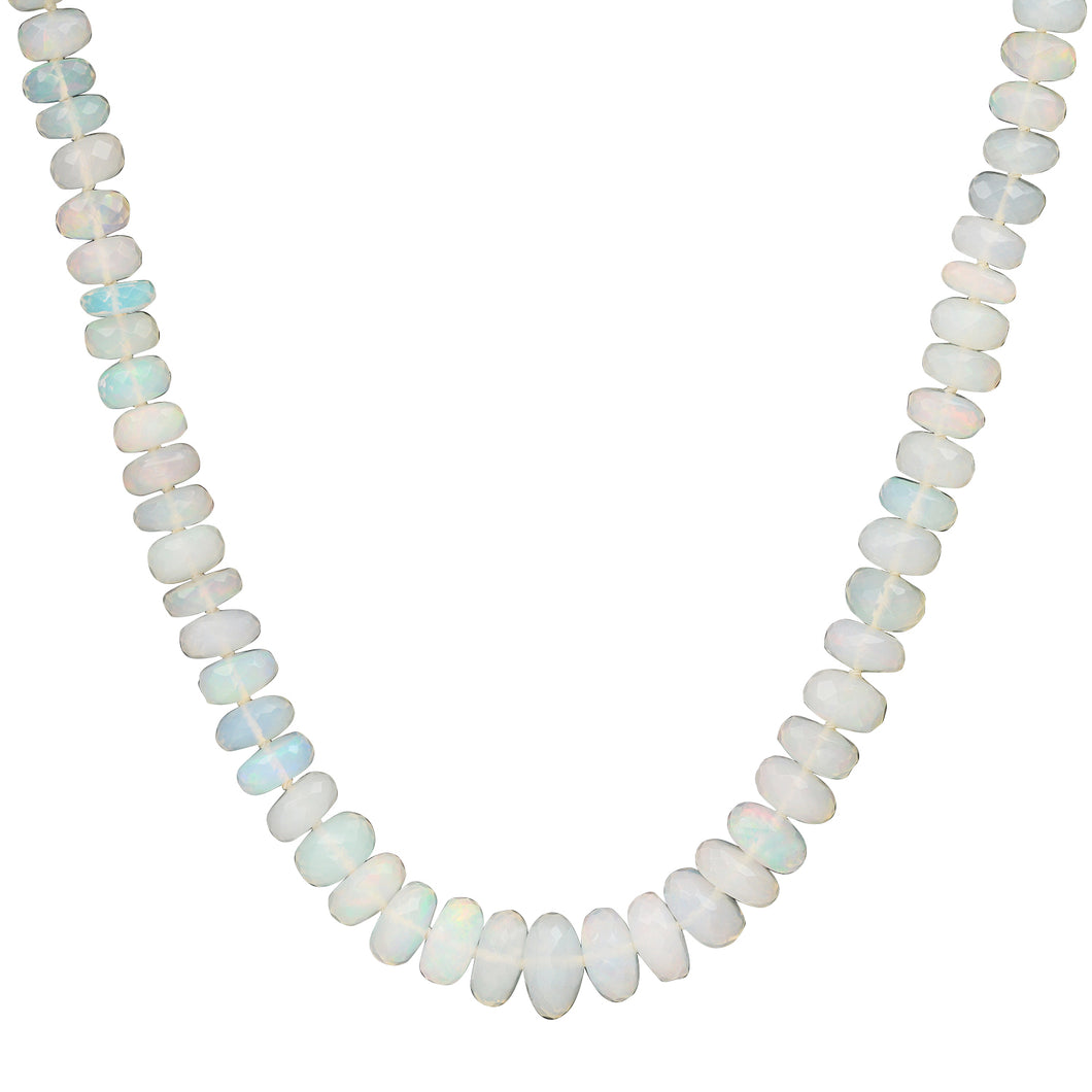 Nearly Neutral Ethiopian Opal and Topaz Beaded Necklace 