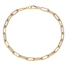 Gold & Diamond Petite Paperclip Link Bracelet