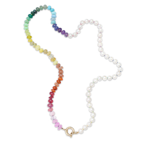 Exclusive Milestones x Encirkled 50/50 Pearl & Semiprecious Beaded Necklace