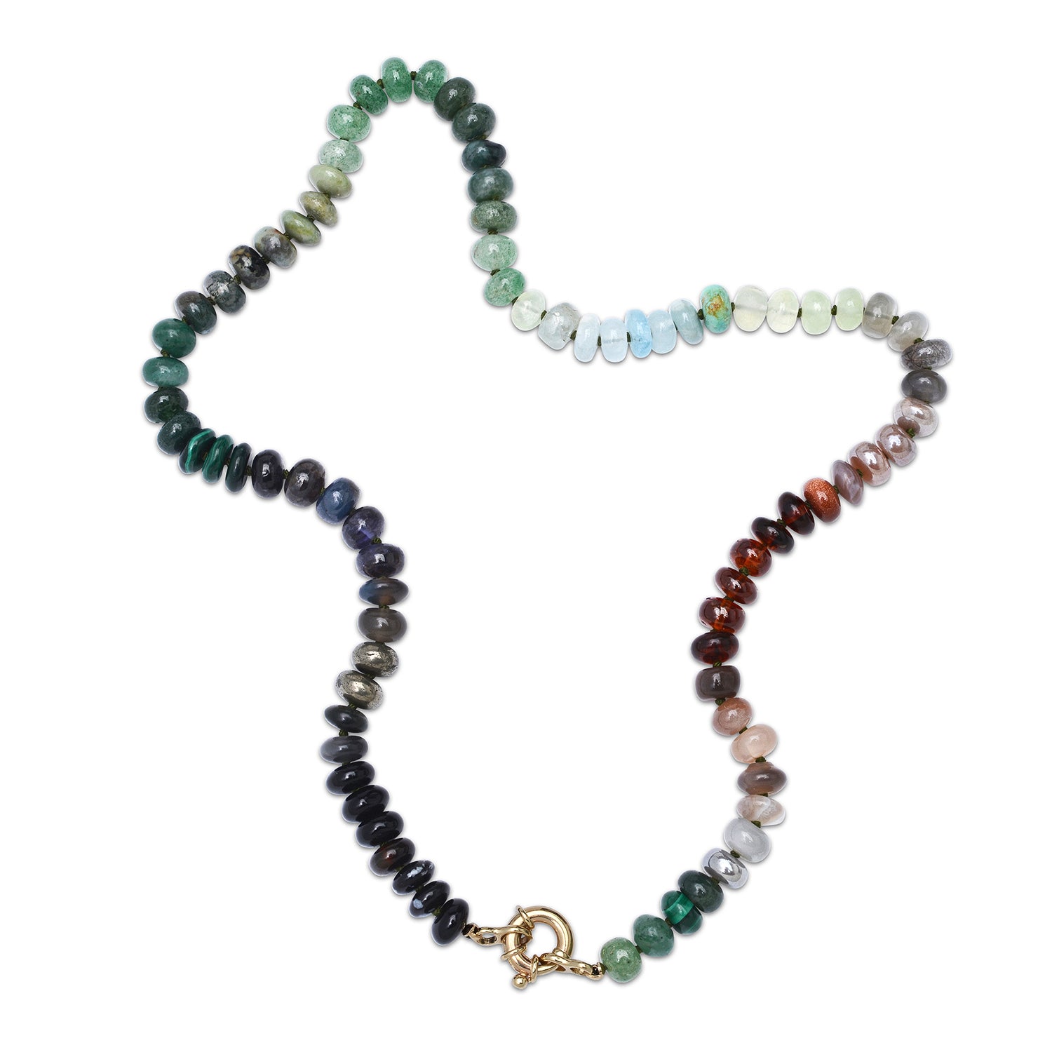 Camo Semiprecious Beaded Necklace