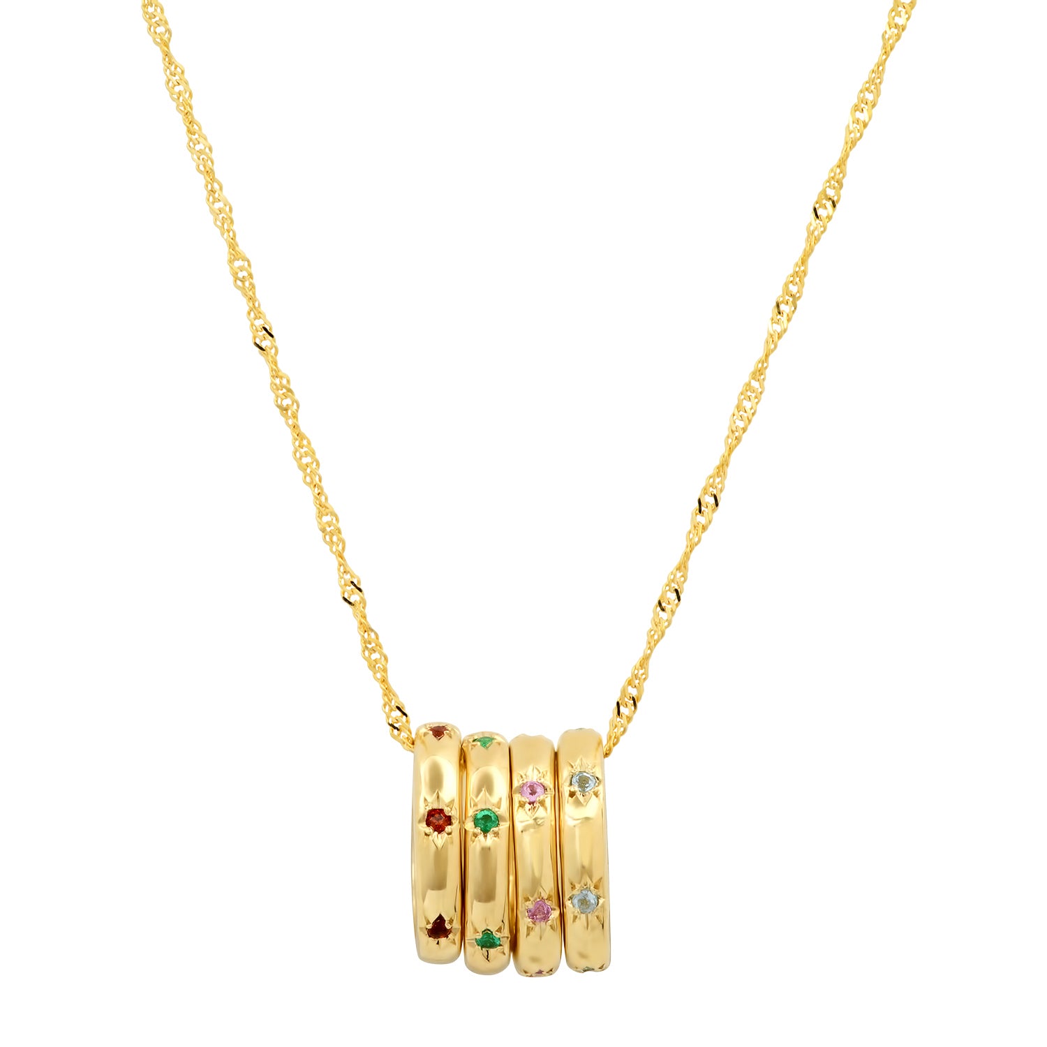 Birthstone Ring Charm Necklace