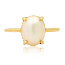 Oval White Pearl Ring