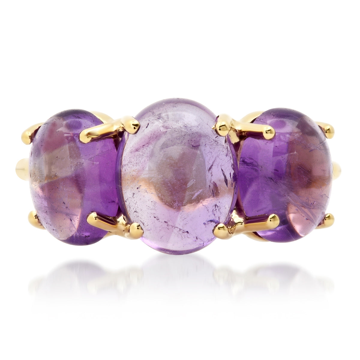 Small Gumdrop Three Stone Cabochon Ring