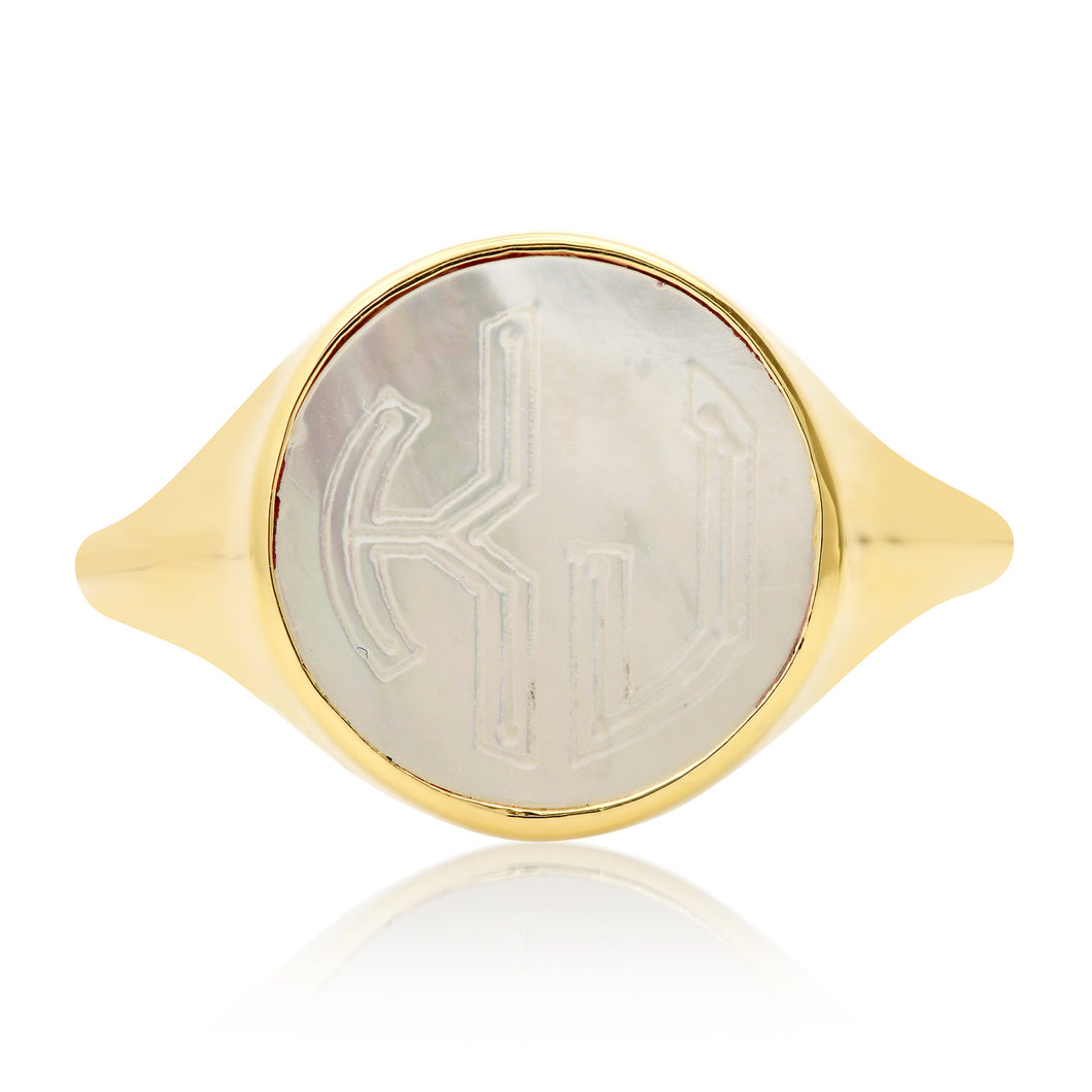 Amazon.com: Elegant jewel box Women 3 Letter Monogram ring in solid Gold  9k, 14k, & 18k, custom Oval signet ring, Personalized chevalier ring,  Anniversary gift, Birthday gift, RN375 : Handmade Products