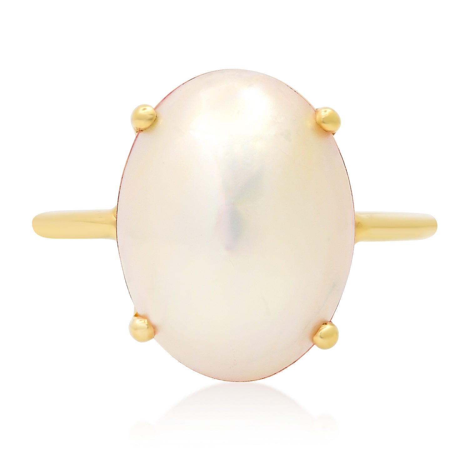 Large Oval White Pearl Ring