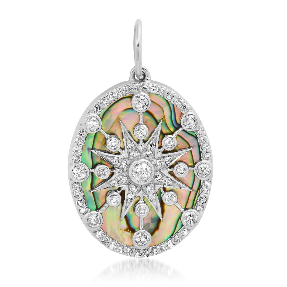 Celestial Diamond Star and Abalone Pearl Charm