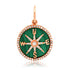 Small Malachite and Diamond Compass Charm