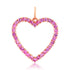 Open Pink Sapphire or Diamond & Turquoise Heart Charm Pendant