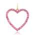 Open Pink Sapphire or Diamond & Turquoise Heart Charm Pendant