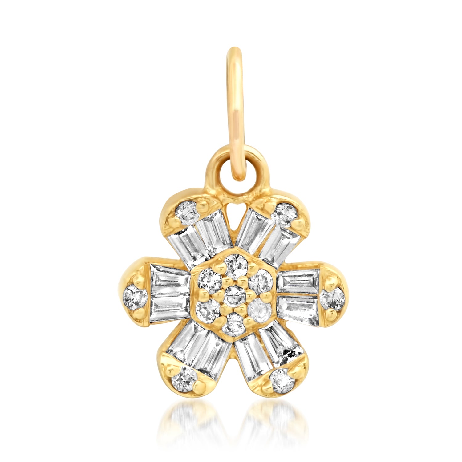 Baguette Diamond Daisy Charm