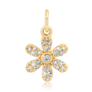 Petite Diamond Daisy Flower Charm