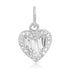 Petite Baguette Diamond Heart Charm with Diamond Frame