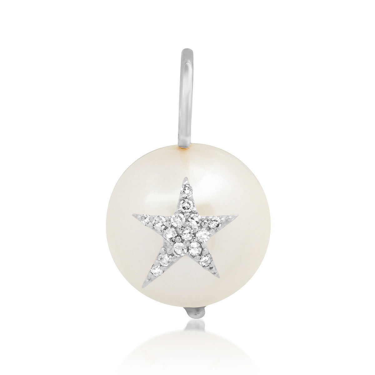 Pretty Pearl Charm with Diamond Star or Heart
