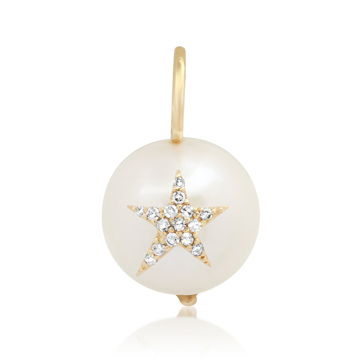 Pretty Pearl Charm with Diamond Star or Heart