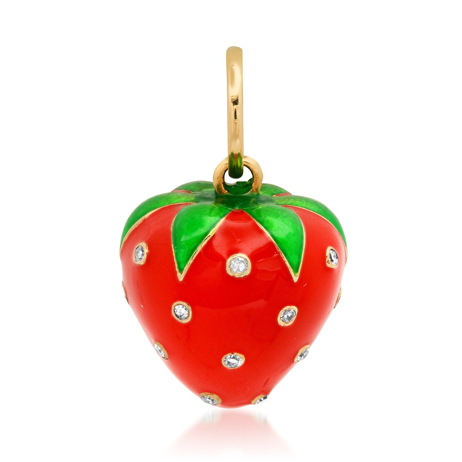 Strawberry Fields Enamel Charm with Diamonds