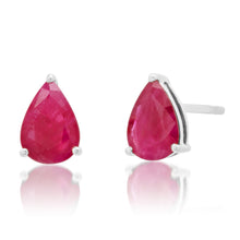 Pear Shape Ruby Sprinkle Stud Earrings