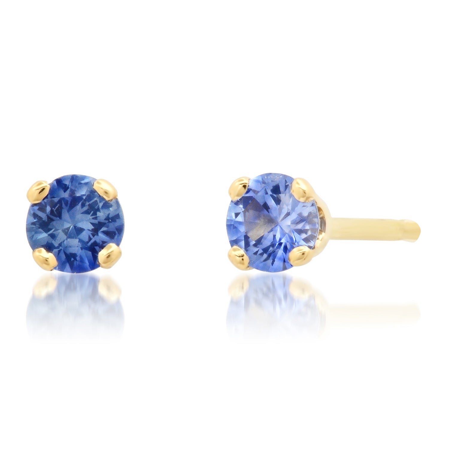 Petite Round Blue Sapphire Sprinkle Stud Earrings