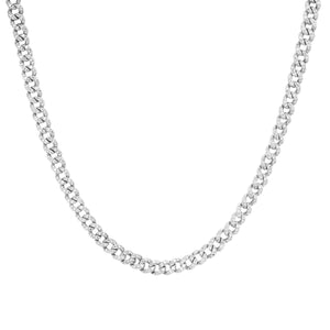 Delicate Full Pave Diamond Cuban Link Chain Necklace