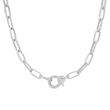 Lovely Full Diamond Link Chain Necklace with Diamond Clasp