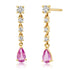 Pear Shaped Pink Sapphire & Diamond Drop Earrings