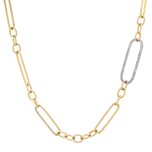 Asymmetrical Chain Necklace with Jumbo Diamond Link