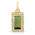 One of a Kind Medium Green Tourmaline and Diamond Bar Charm