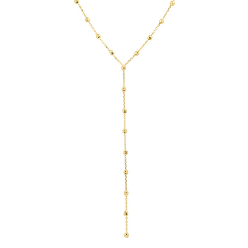 Faceted Gold Ball Chain Lariat