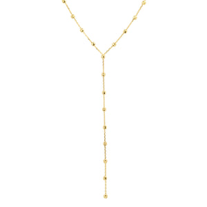 Faceted Gold Ball Chain Lariat