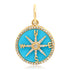 Small Mother of Pearl or Turquoise Compass Charm