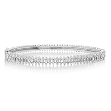 Baguette Diamond Lace Bangle Bracelet