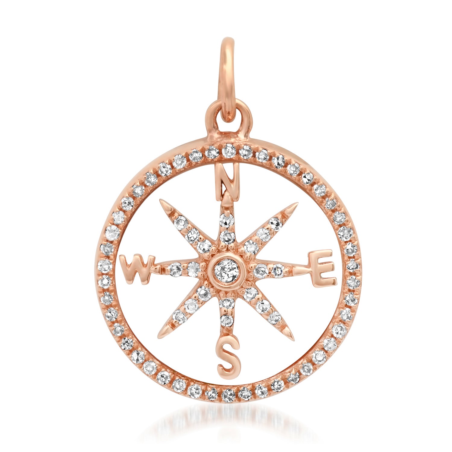 Small Mother of Pearl or Turquoise Compass Charm
