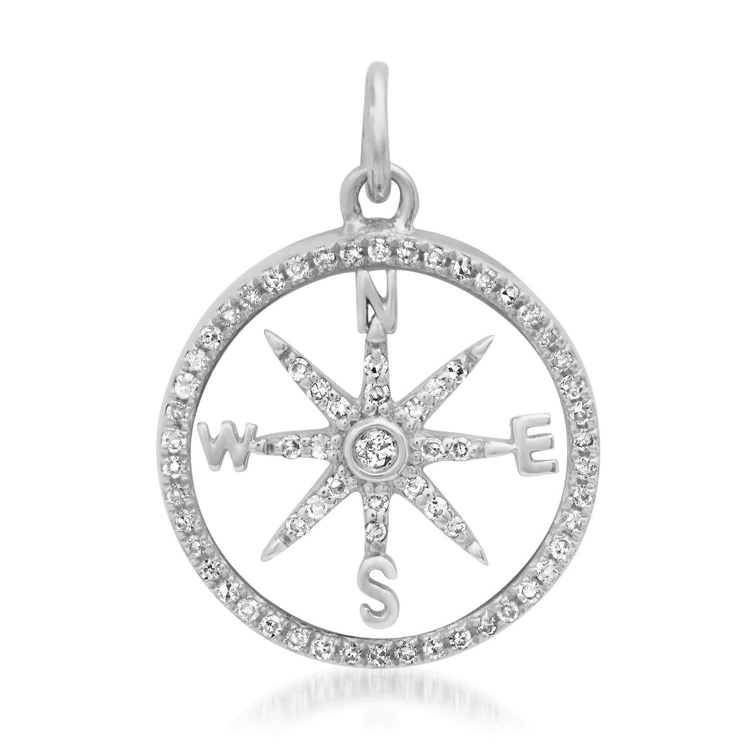 Small Mother of Pearl or Turquoise Compass Charm