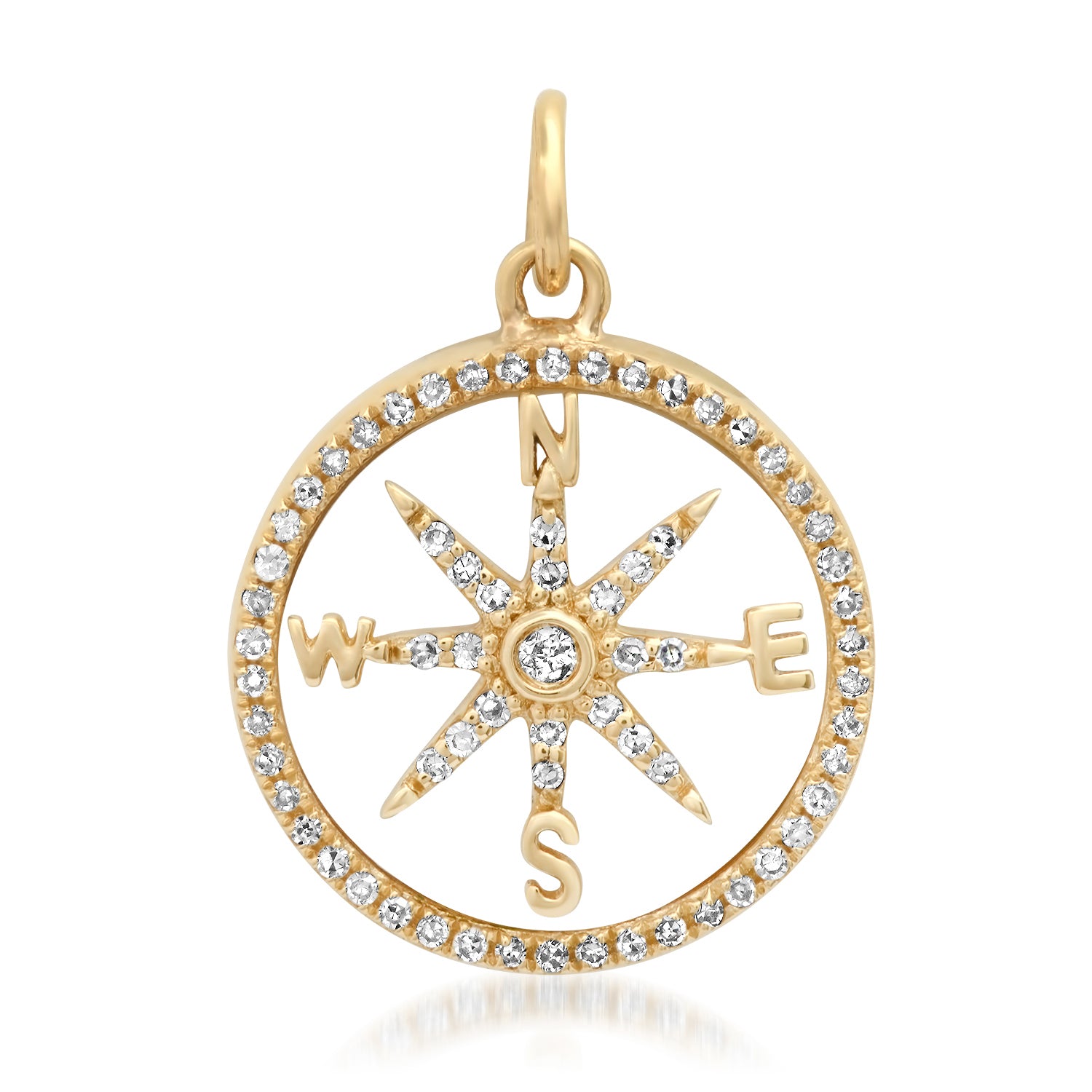 Small Mother of Pearl or Turquoise Compass Charm