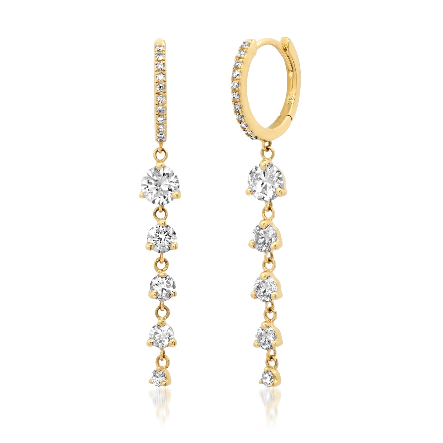 Graduated Floating Diamond Earrings