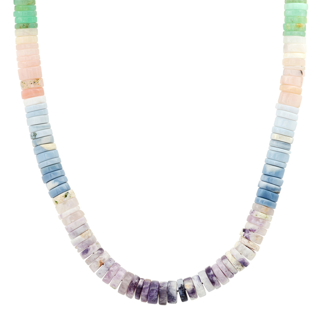 Peruvian Opal Disk Bead Necklace