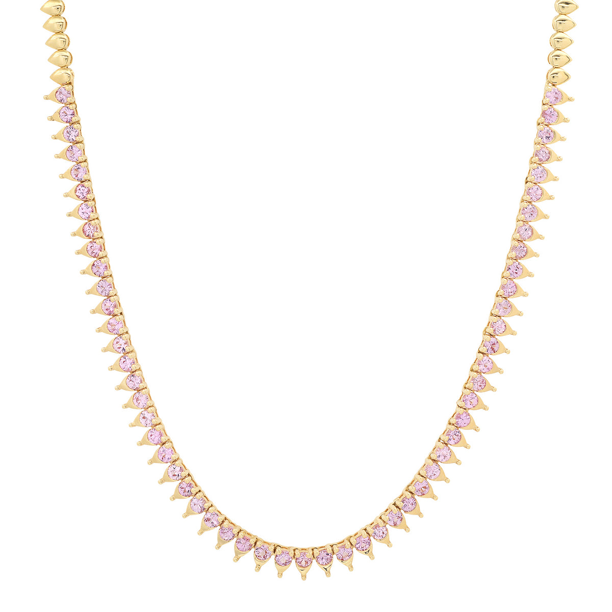 Pretty in Pink Sapphire Tennis Necklace