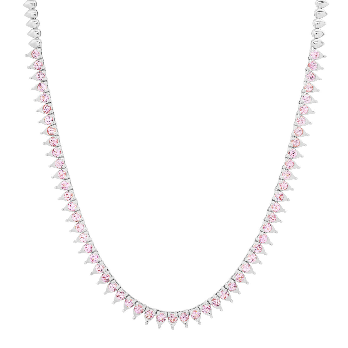 Pretty in Pink Sapphire Tennis Necklace