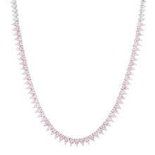 Pretty in Pink Sapphire Tennis Necklace
