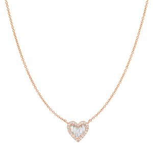 Baguette Beauty Diamond Heart Necklace