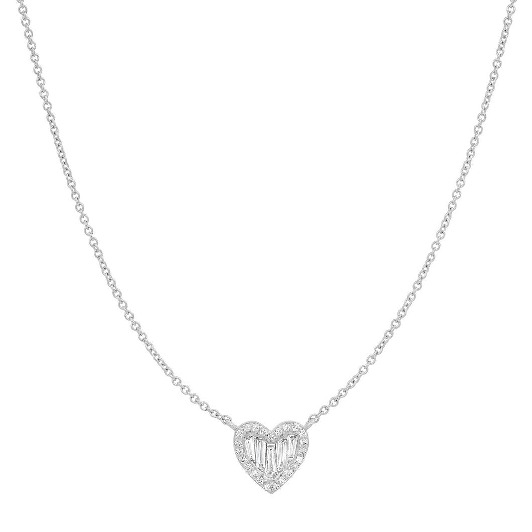 Baguette Beauty Diamond Heart Necklace