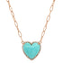 Puffy Gemstone Heart Necklace with Diamond Frame
