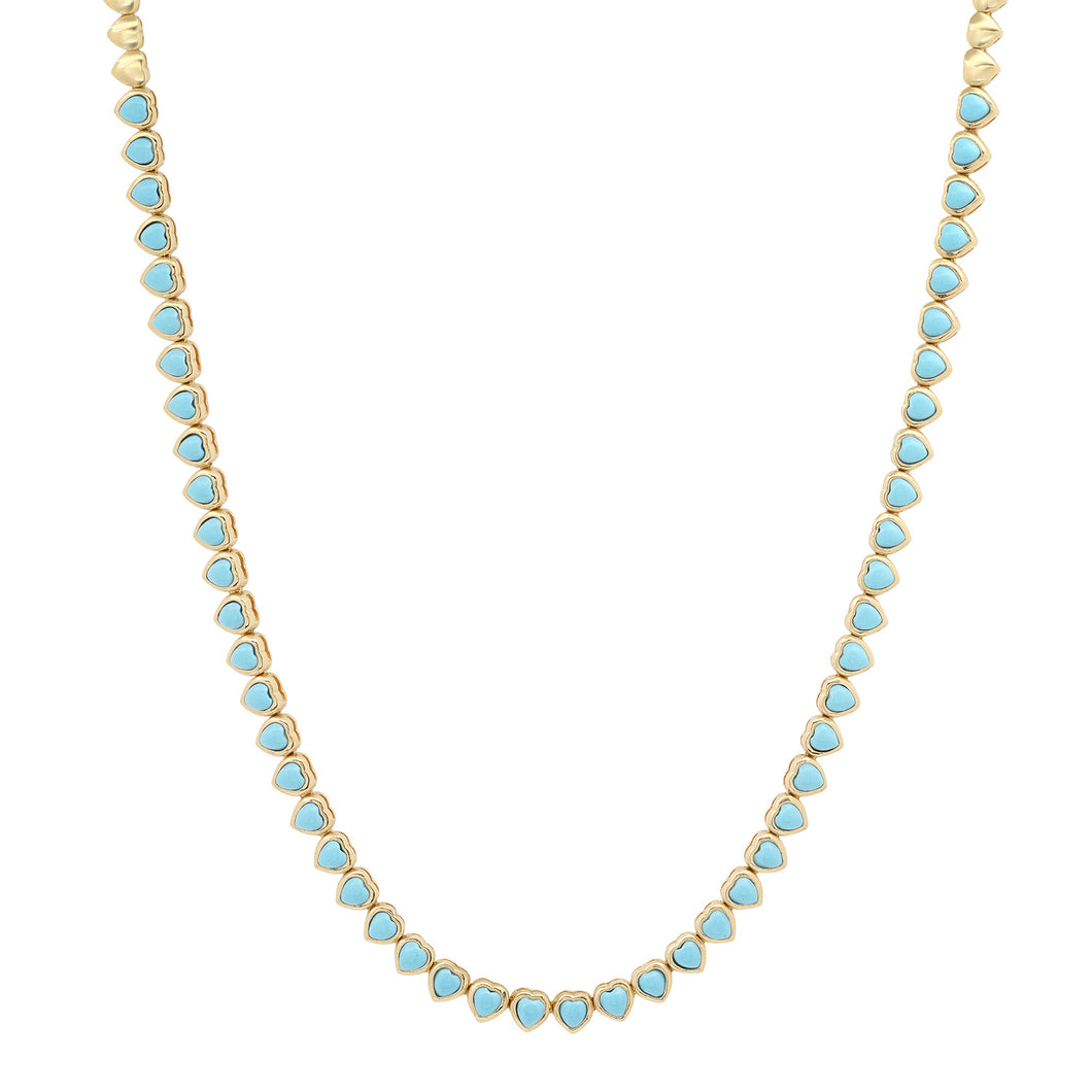 Turquoise Heart Collar Necklace