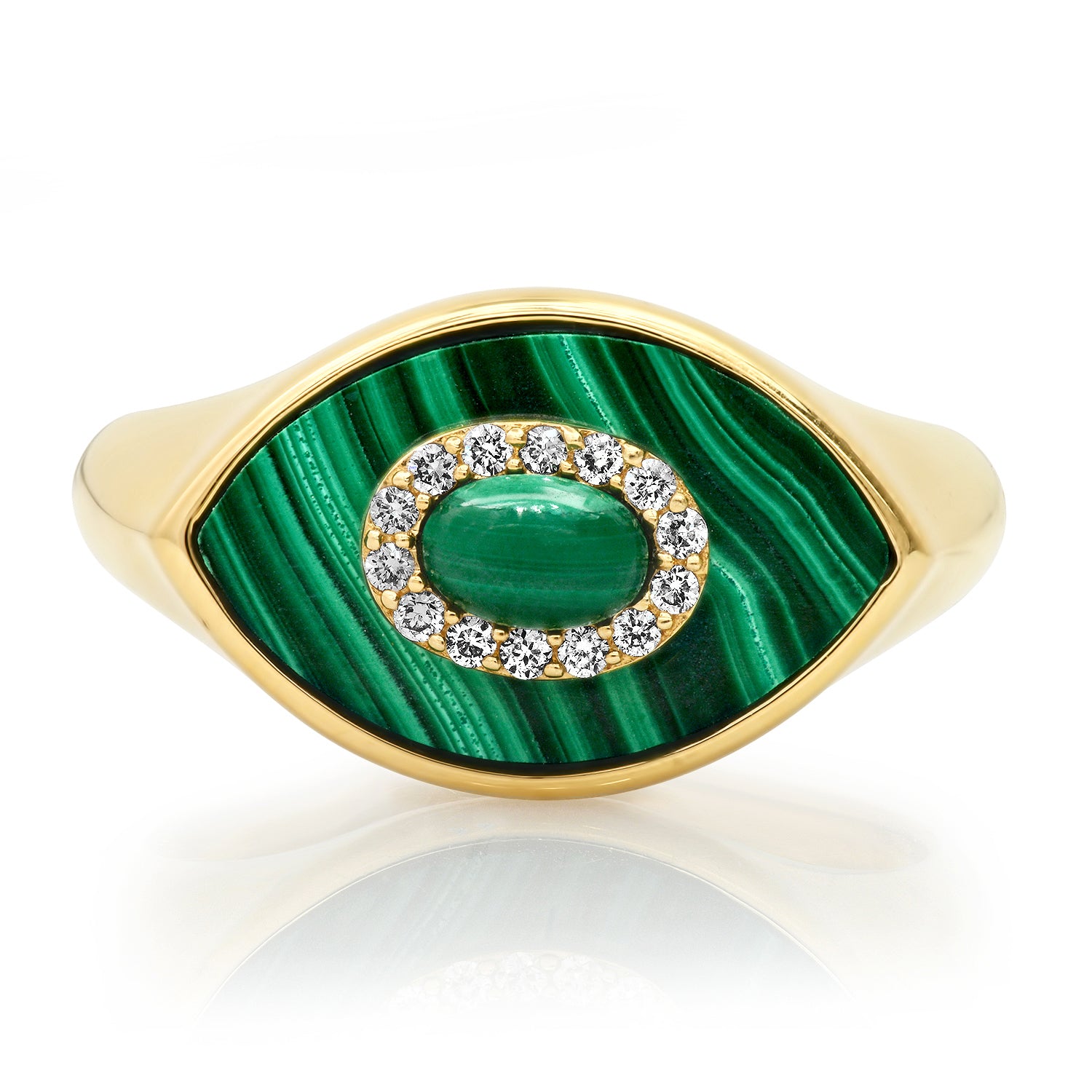 Malachite & Diamond Evil Eye Statement Ring