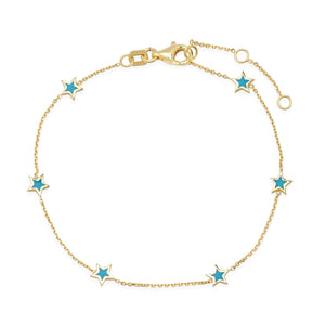 Blue Enamel Star Bracelet