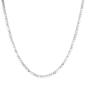 Petite Perfect Three Prong Diamond Tennis Necklace