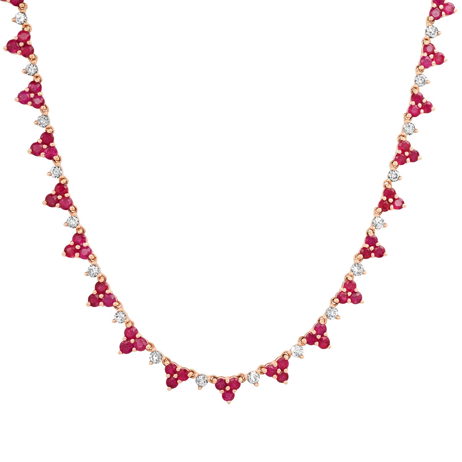 Ruby & Diamond Glam Tennis Necklace
